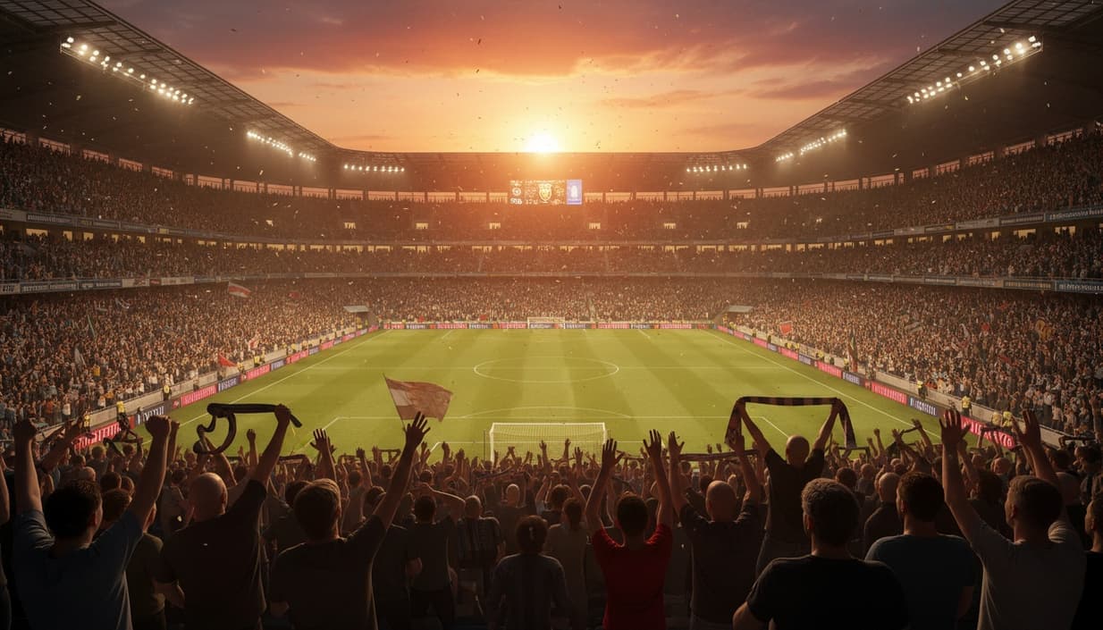 Football stadium crowd